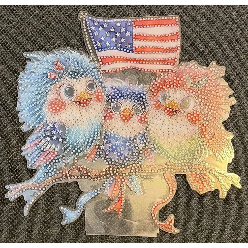 DIY Diamond Painting Wall Hanging Kit Patriotic Birds with American Flag